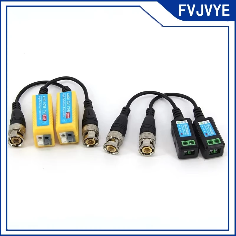 1Pair 4K 8MP CCTV Passive Balun RJ45 CCTV Video BNC Supply Power Cable Camera Connector to Twisted Support 8MP AHD/CVI/TVI .A2