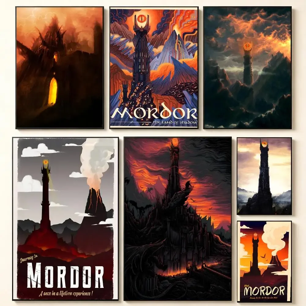 Fantasy concept Mordor Castle Lord Magic Painting Poster Contemporary Home Wall Ornaments & Stylish Indoor Accents