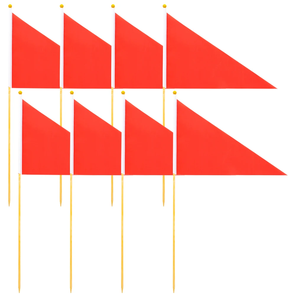 

8pcs Marking Flags Bamboo Polyester Bright Lawn Yard Garden Sprinkler Camping Tent Marker Utility Pennant Sewer