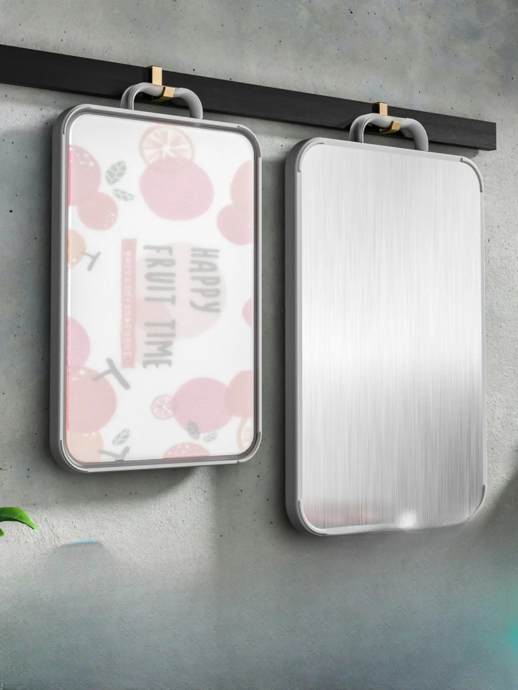 The product can be customized. Stainless steel chopping board, thickened chopping board, antibacterial and anti mold household