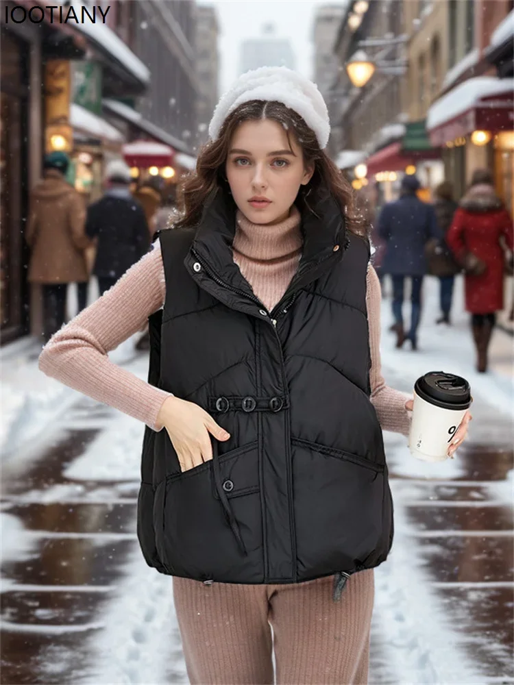 Косплей2025 новый дизайн повседневное пальто женский пуховик зимняя куртка с воротником-стойкой и карманами теплое толстое пальто на молнии женское зимнее сгусток