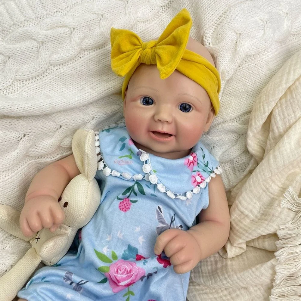 High Simulation 20Inch Girl Realistic Skin Veins Silicone Reborn Doll Soft Texture Soothing Doll for Dementia Patients