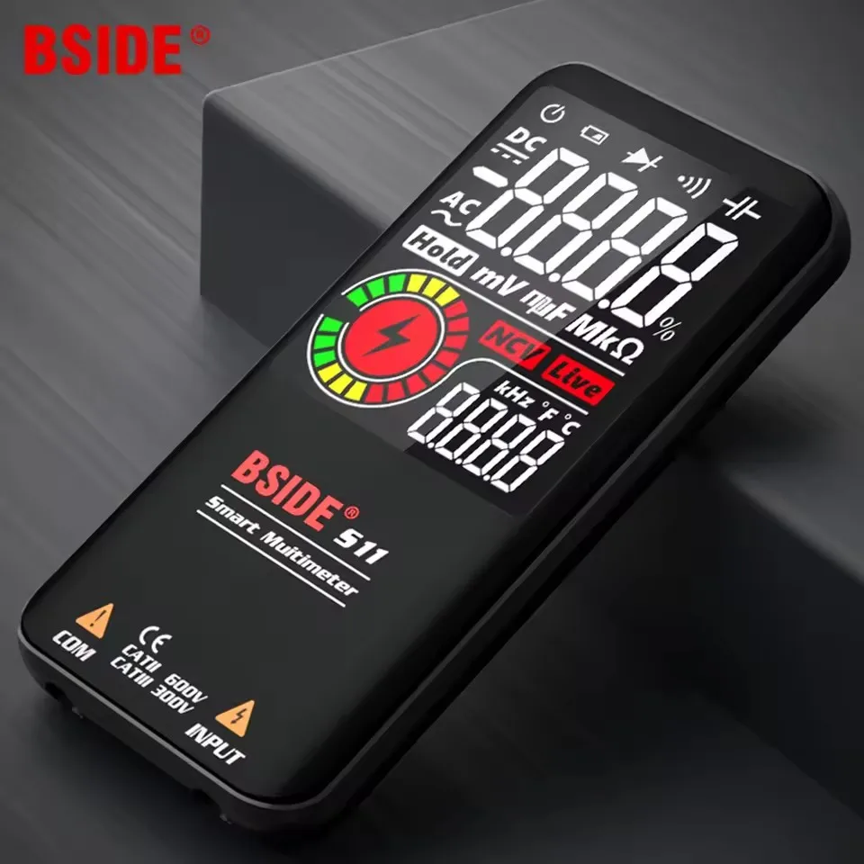 

BSIDE S11/S10 Цифровой интеллектуальный мультиметр Цветной ЖК-дисплей 9999 Цифровой конденсатор постоянного и переменного напряжения Ом Диод NCV Гц Тестер DMM