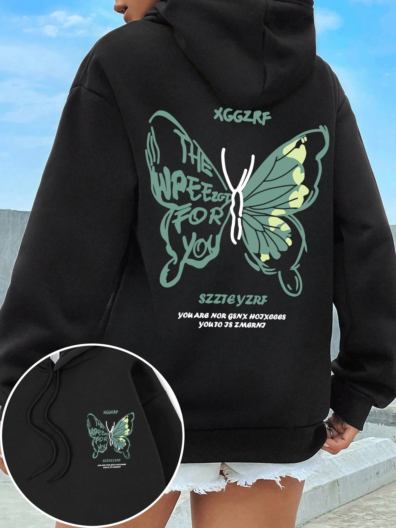 

Индивидуальная женская толстовка с принтом бабочки, разноцветная толстовка в стиле хип-хоп, флисовый осенний пуловер с карманами, женские толстовки