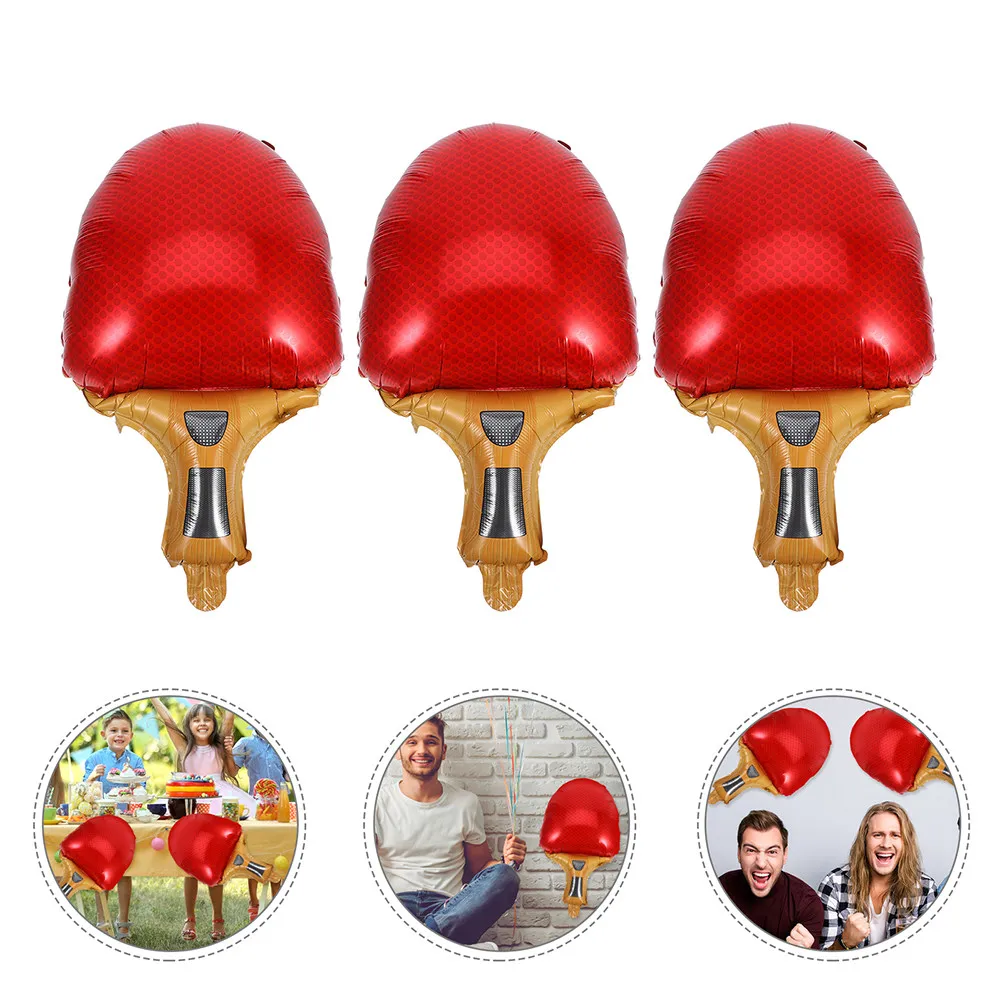 

3Pcs Table Tennis Balloons Racket Design Sports Party Decorations Inflatable Tennis Balloon Props for Birthday Outdoor Event