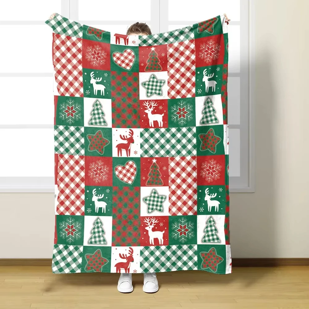 Warme Weihnachts-Winter-Flanelldecke |   Bettwäsche-Tagesdecke, Sofaüberwurf und Kniedecke |   Perfekte Weihnachtsdekoration und Geschenk