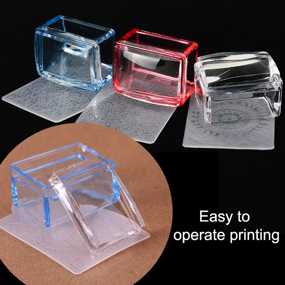 머리 프렌치 네일 광택제 전송 템플릿 키트, 젤리 네일 아트 스탬퍼 스크레이퍼 세트, 직사각형 네일 스탬퍼, 매니큐어 스크레이퍼