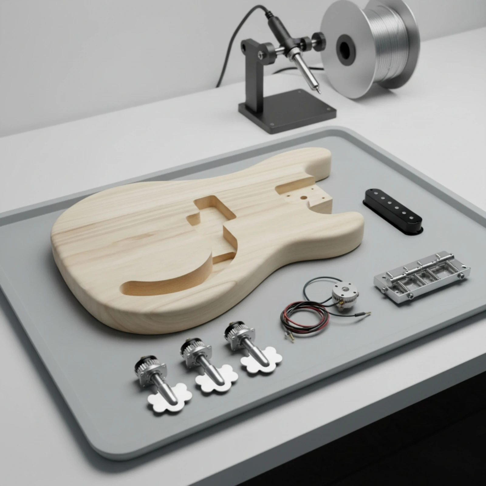 PB Bass Body Blank Routed Cavities Unfinished Bass Body Blank Instrument Part DIY Customization for Luthiers