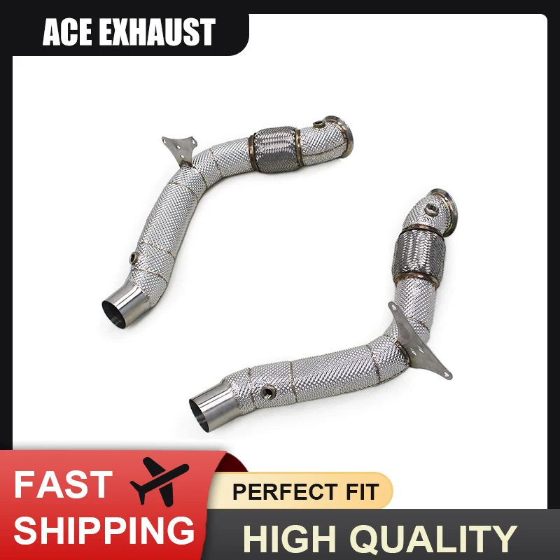 

ACE Exhaust Downpipes for Ferrari 488 Spider/GTB/Pista 3.9T V8 High Quality SUS304 Downpipe with Heat Shield Exhaust Systems