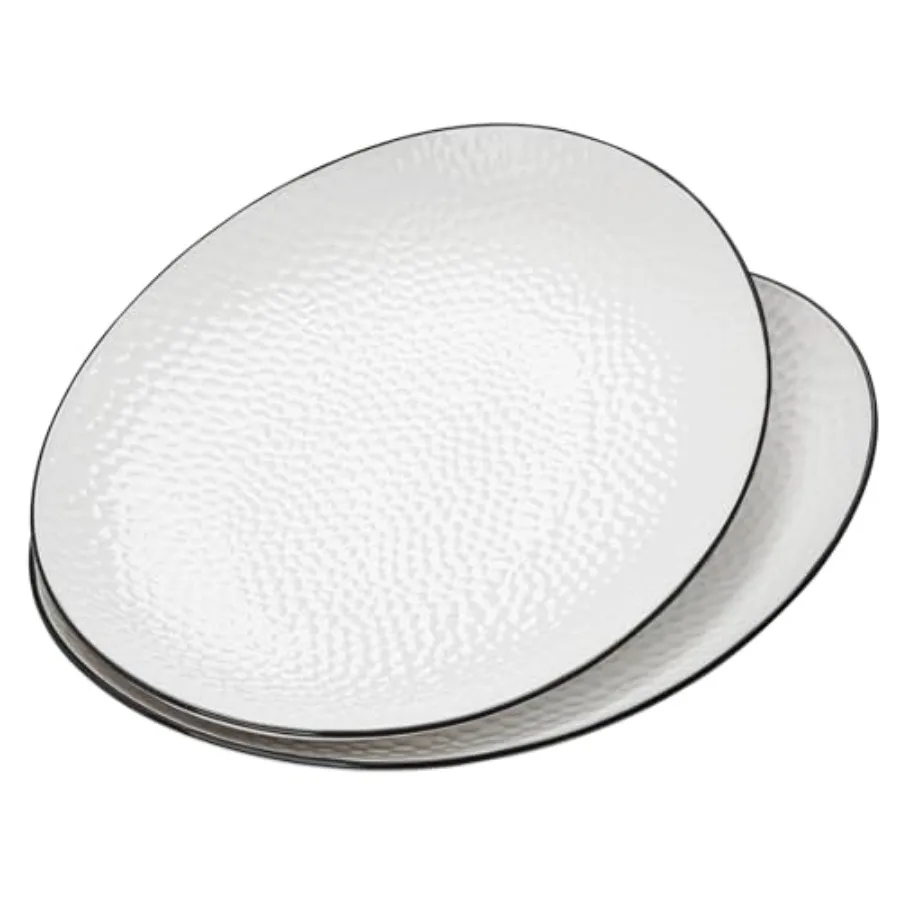 

15 Large Oval Ceramic Serving Platter Set of 2 White Stylish Dish for Serving Appetizers Entertaining Party Buffet Dinner Famil