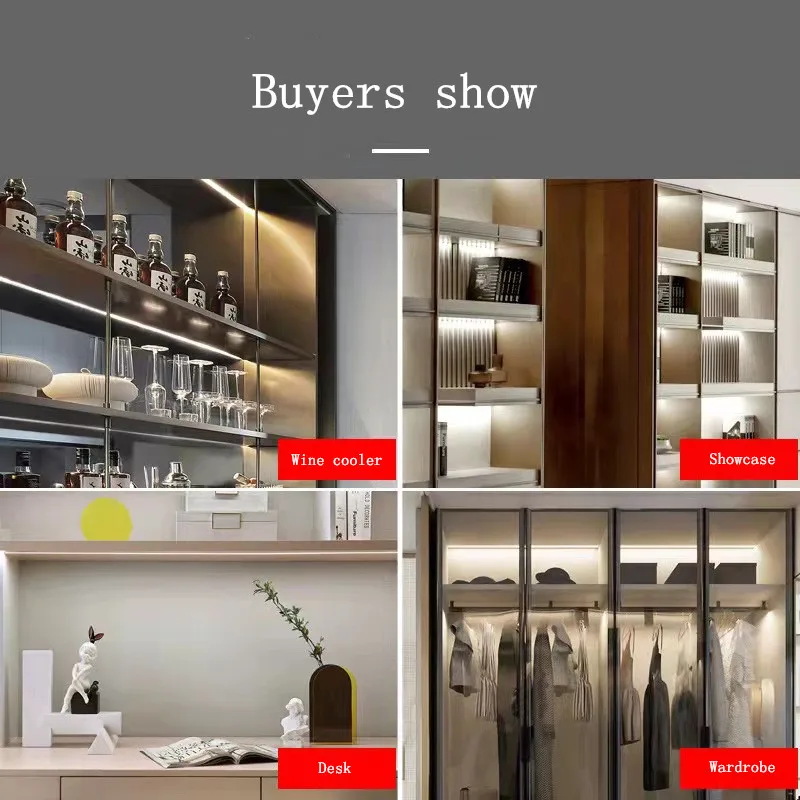 Embedded 12V Wardrobe Light Cabinet Light LED Light Strip Slotted Low Voltage 12V LED Hard Light Strip Showcase Light