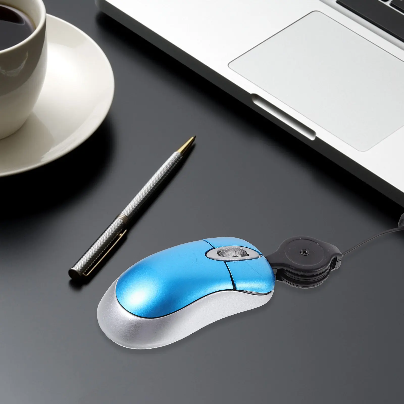 Mini Optical USB Retractable Cord Mouse Compact Play Compatible Notebooks Ergonomic Portable