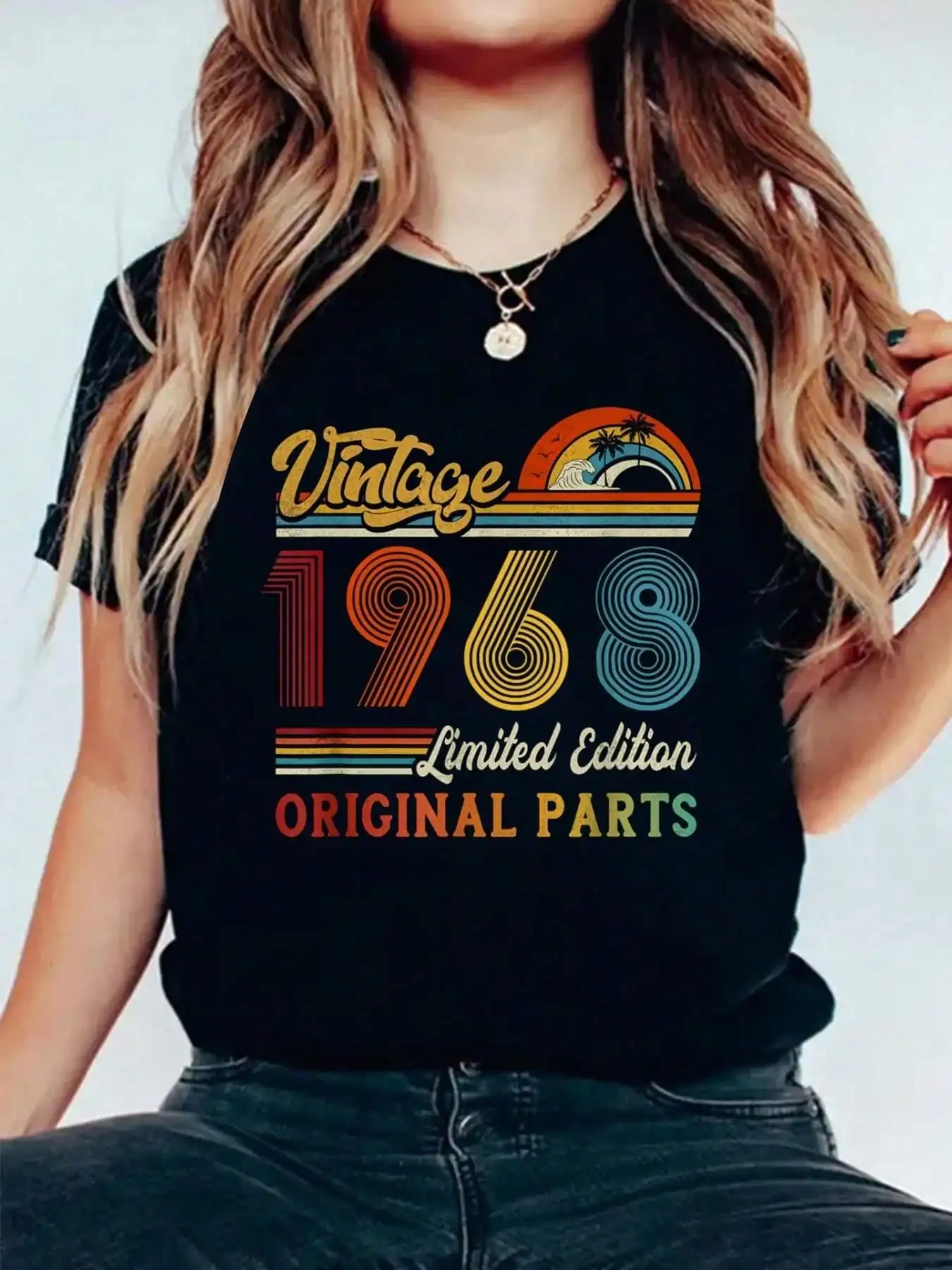 

1968 Limited Edition Vintage T-Shirt - Retro Original Parts Graphic Tee | 100% Cotton Soft Washed Crewneck | Women's Throwback S