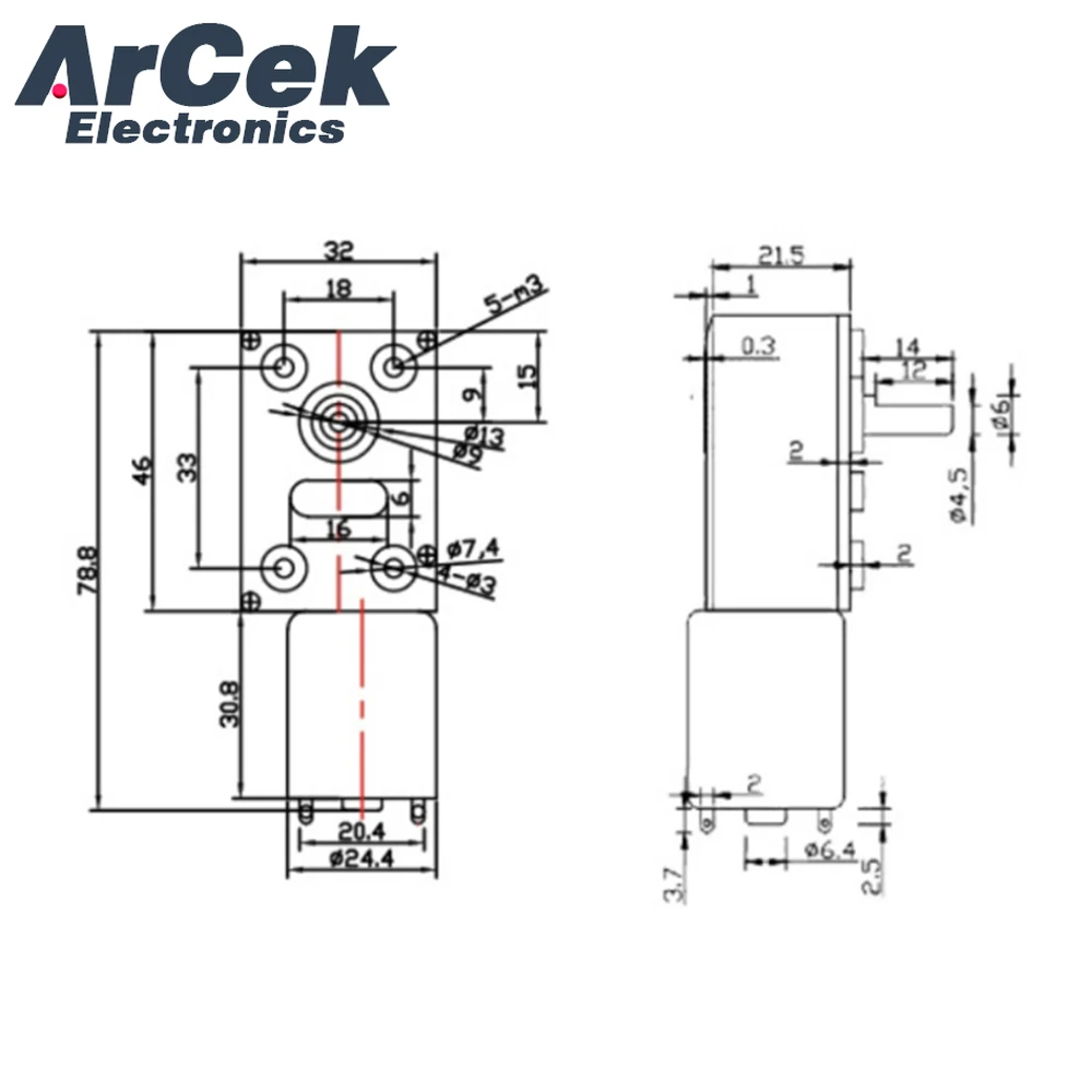 Motor de reducción de CC, 12V, 24V, 6V, autoblocante, JGY370, engranaje helicoidal de alto par, Motor de baja velocidad