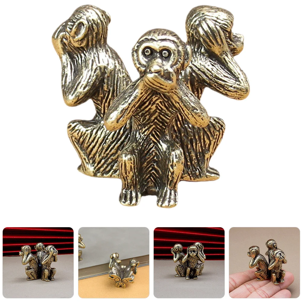 

Animal Figurine Decor Monkey Sculpture Display Figurines Copper Statues Ornaments