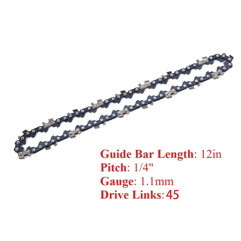 4/6/8/12Inch Electric Chainsaw Chain 1/4' Pitch 0.043' Gauge 28/36/45/47/48DL Manganese Steel for Electric Chainsaw Parts