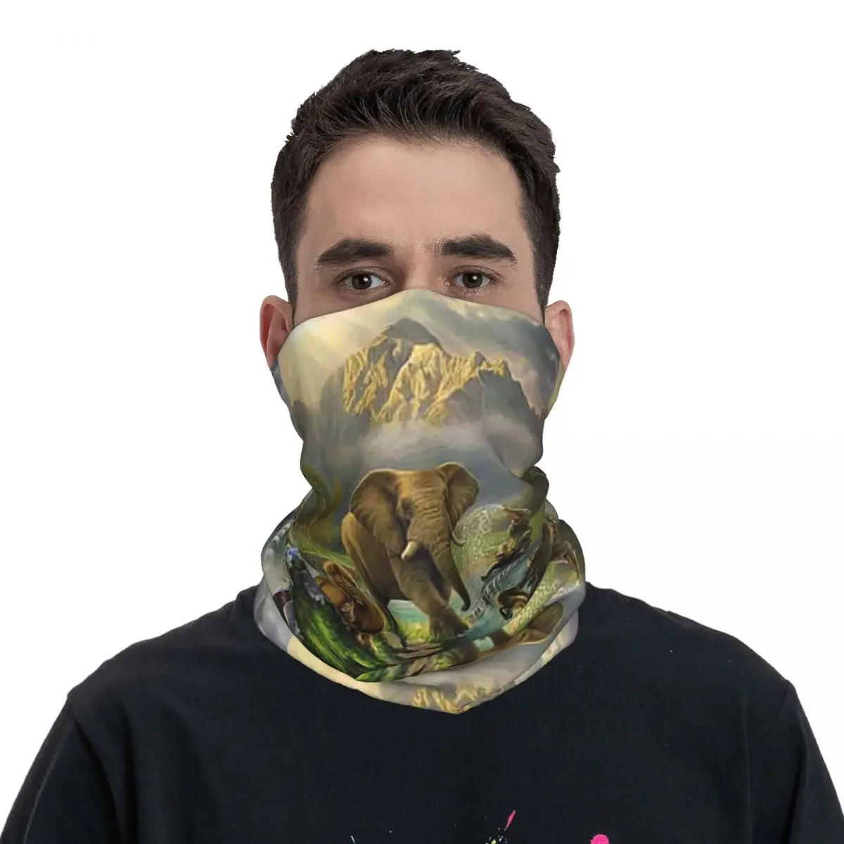 Animals in Paradise Bandana Neck Cover Printed Mask Scarf Multifunction Balaclava Outdoor Sports Unisex Adult All Season