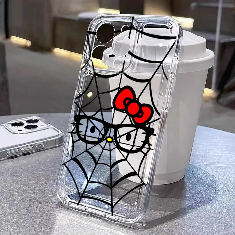 Kitty Cosplay Spider Man For Samsung A55 54 53 52 51 35 33 32 31 25 24 23 15 14 12 05 04 Transparent Space Phone Case Funda Capa