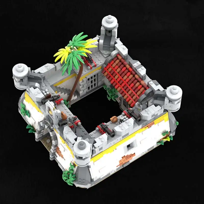 MOC- 199210   Mini juegos de bloques de construcción de Fort Medieval Modular, bricolaje, modelo creativo, Museo, colección clásica, ladrillos, juguetes para niños