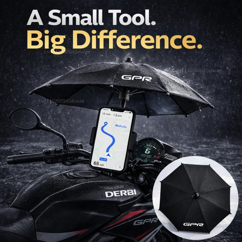 For Derbi GPR Motorcycle Phone Umbrella Holder Waterproof Sunshade Anti Glare Rainproof Handlebar GPS Mount