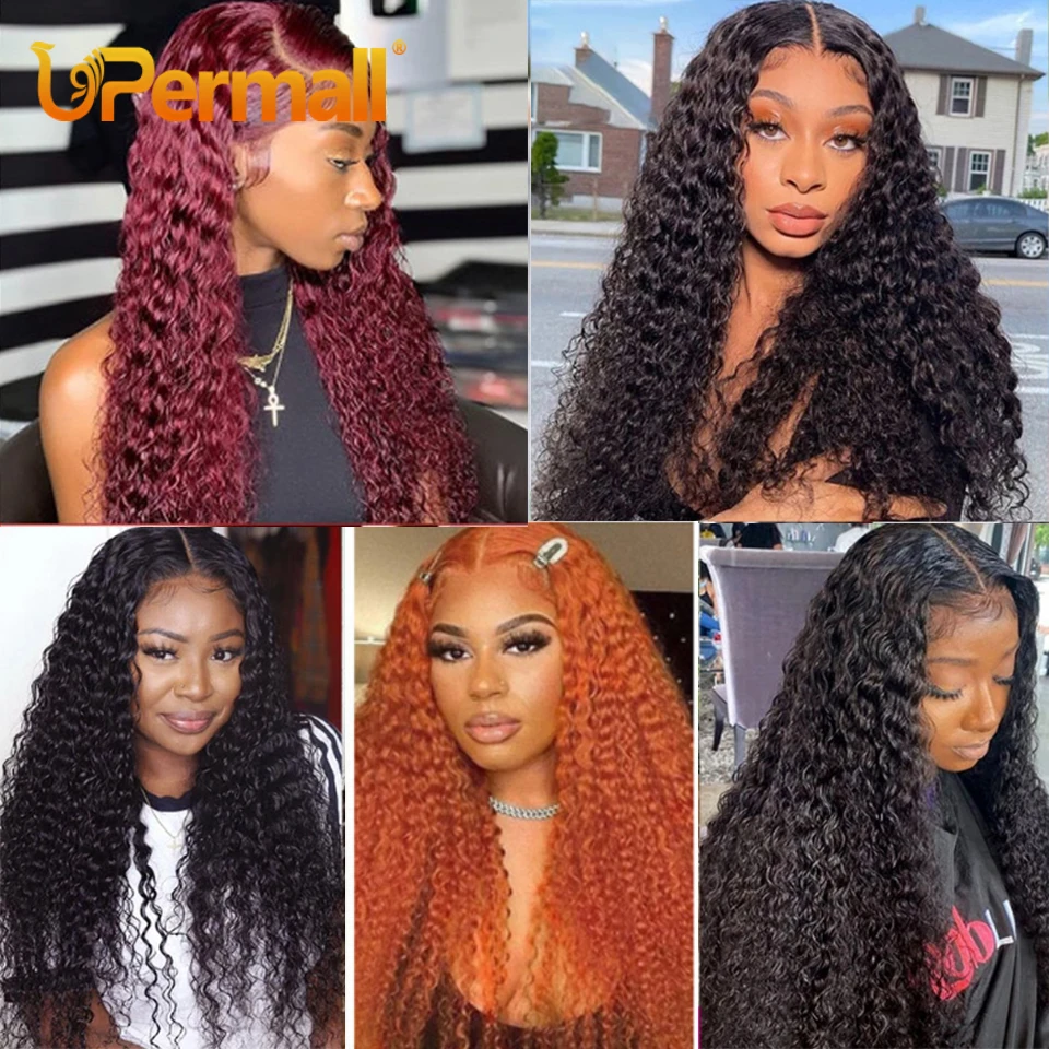 Upermall Water Wave 13x4 Lace Frontal & HD Transparent Swiss 4×4 Closure Pre Plucked Brazilian Remy Human Hair For Black Women