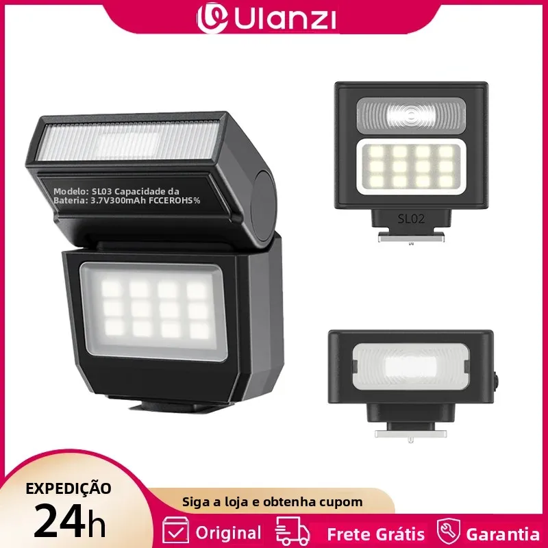 Ulanzi SL01 SL02 SL03 Mini Flash de Câmera SpeedLite GN8 6500K para Câmeras Canon Sony Nikon DSLR Vlog Fotografia ao Ar Livre