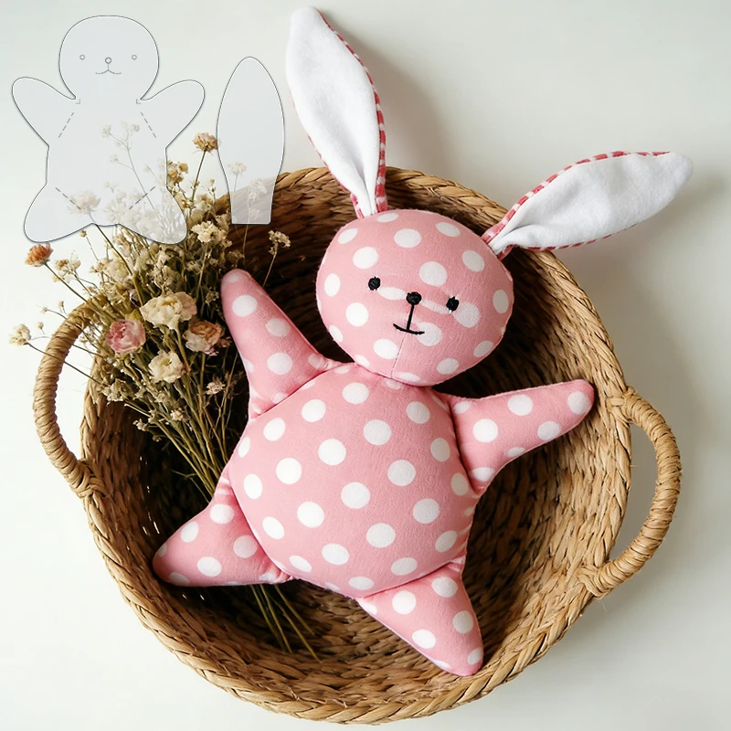 YOMDID 2pcs Long-Eared Bunny Sewing Stencils DIY Rabbit Pattern Quilting Templates Reusable Transparent PET Templates