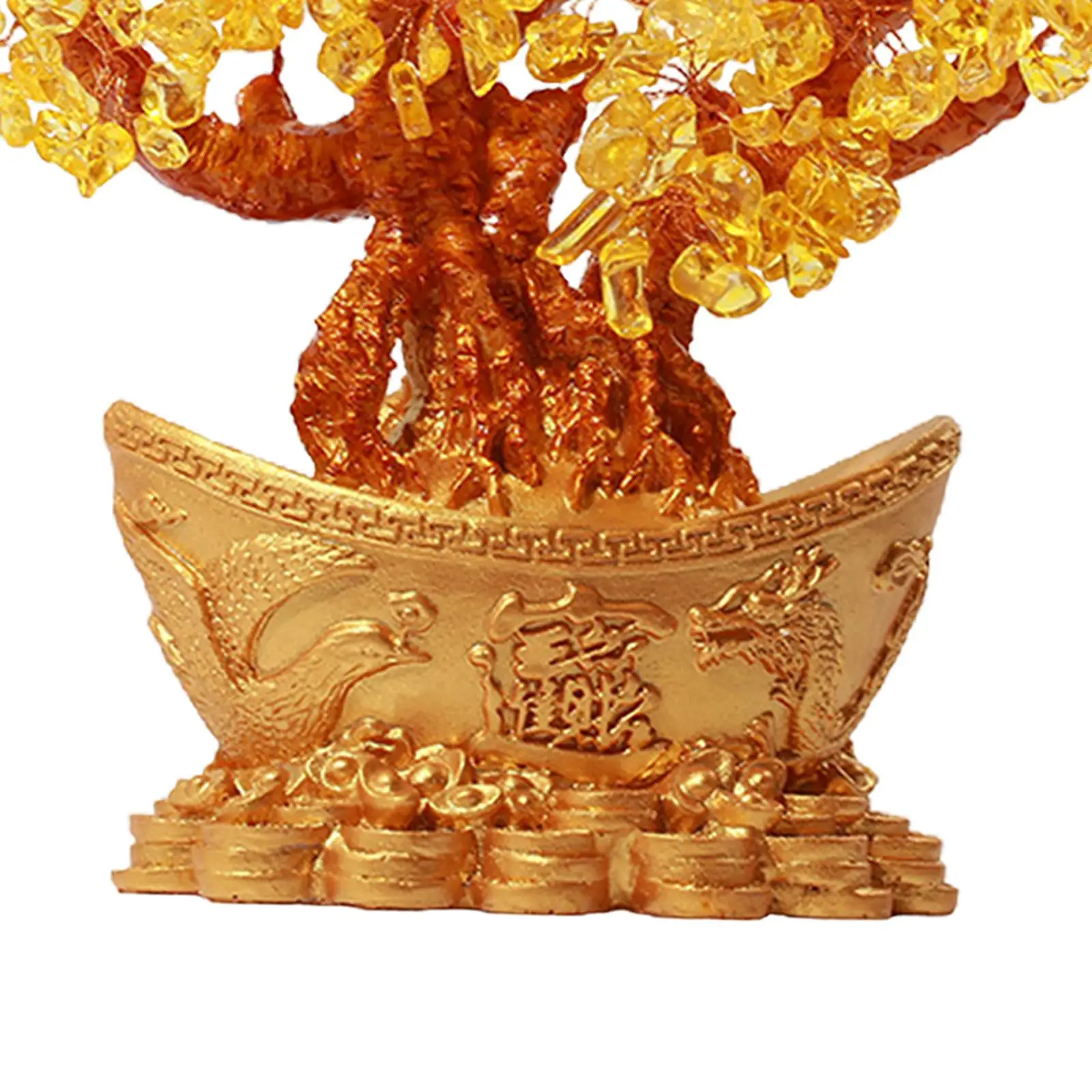 Arbre à Monnaie en Pierres Précieuses, Arbre Porte-Bonheur pour Table de Bureau, Décoration de Fortune et de Bonne Chance