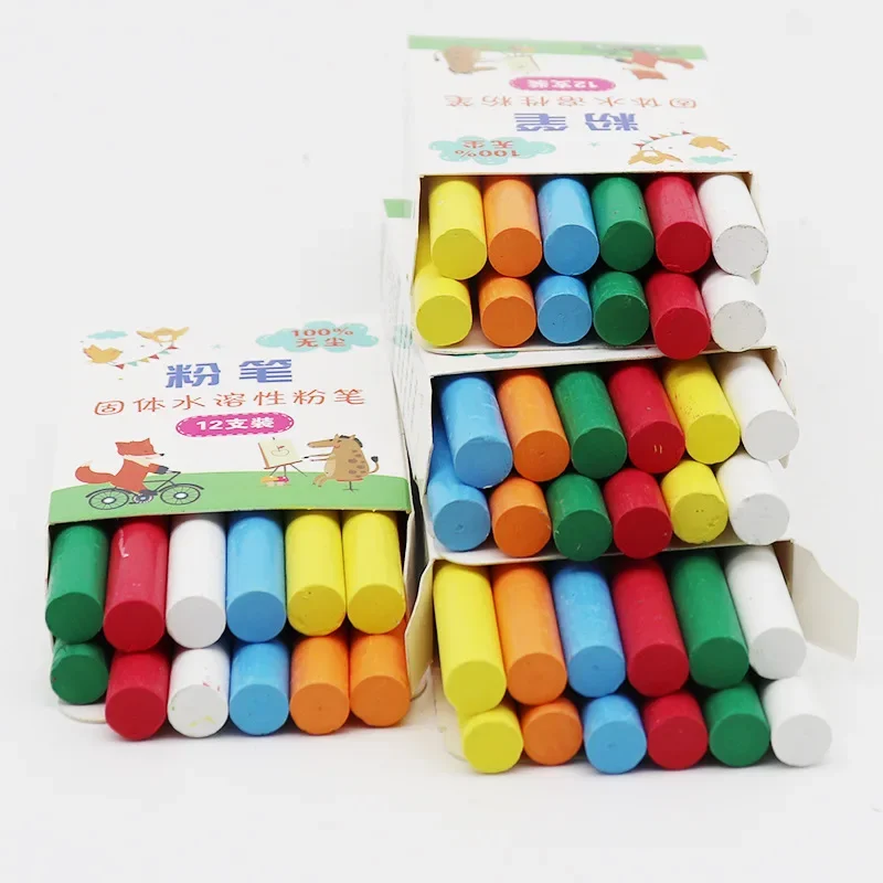 4/6/12pcs Non Dust Healthy Chalks Solid Water Chalk Blackboard Whiteboard  Drawing Pens Chalk Marker School Office Supplies