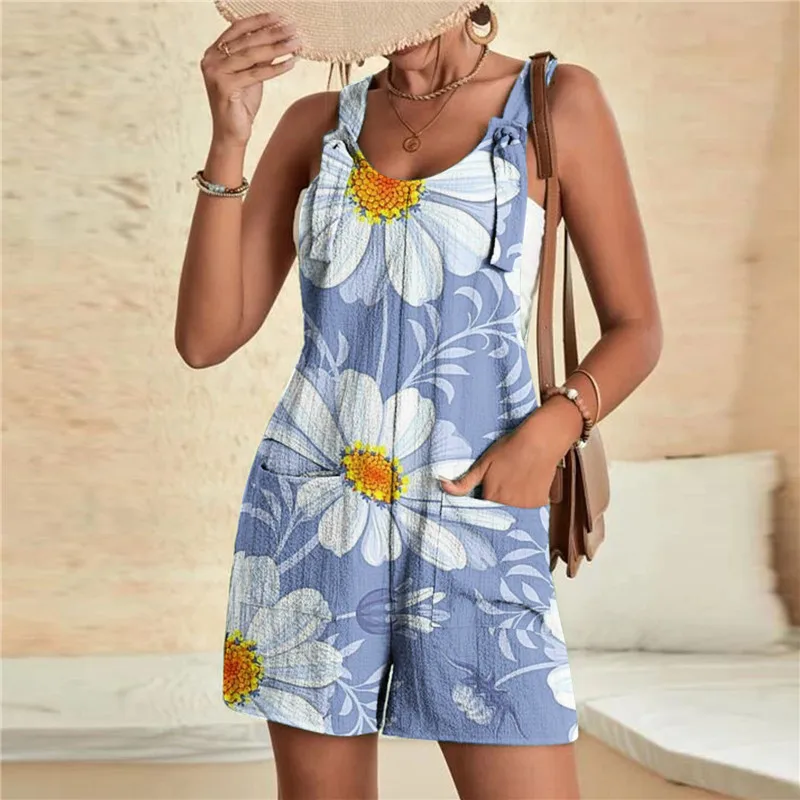 Womens Bib Overall Shorts Casual Loose Fit Pocket Short Jumpsuit Romper Adjustable Shortalls Summer Oversized Playsuit Beachwear