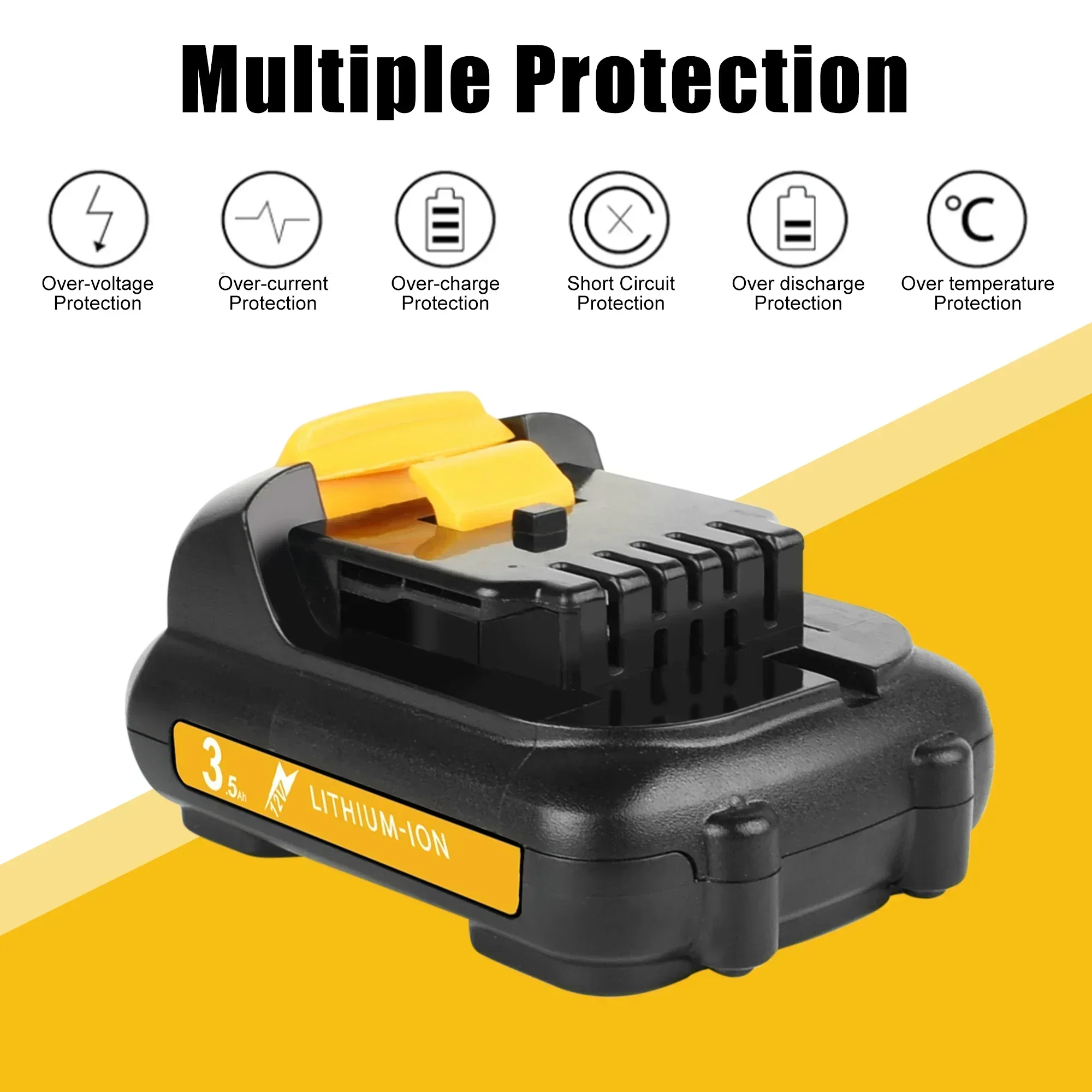 แบตเตอรี่ 12V สําหรับ Dewalt DCB120 3500mAh DCB127 DCB121 DCB119 DCR020-GB DCF815D2 แบตเตอรี่เครื่องมือสําหรับ Dewalt