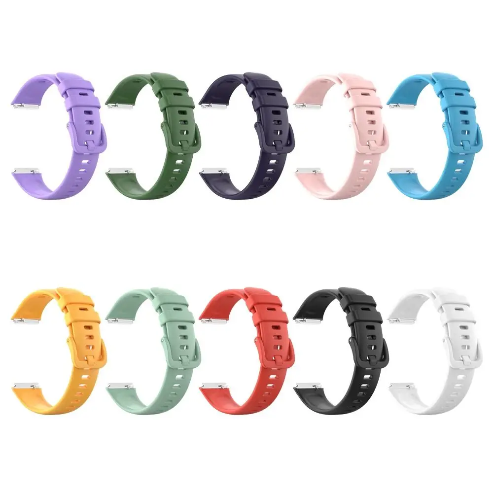 Silicone Watch Strap Replacement Plastic Adapter Bracelet Breathable Smart Watch Watchband for Huawei Band 7