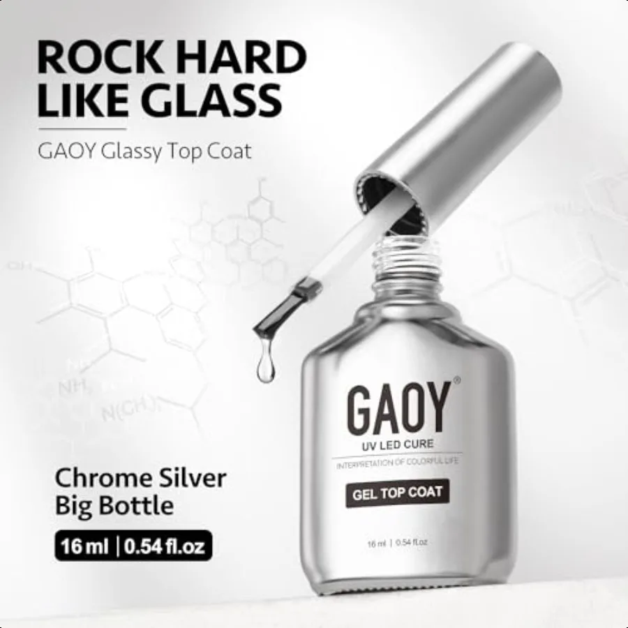 16ml Gel Top Coat Glassy Clear High Gloss Finish Gel Nail Polish