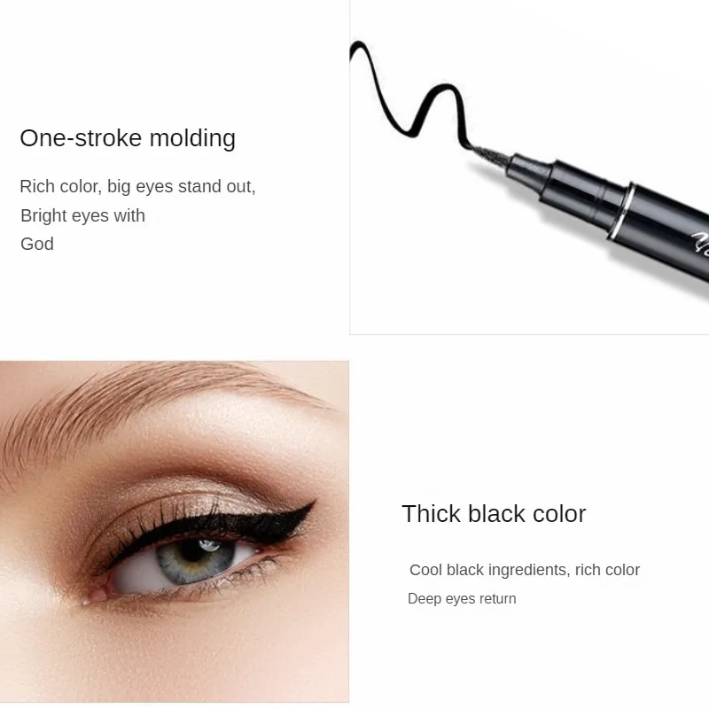 3 Stuks Eyeliner Zwarte Vloeibare Eyeliner Pen Waterdichte Snelle Droge Spons Hoofd Eyeliner Potlood Make-Up Voor Vrouwen Cosmetica Goedkoop