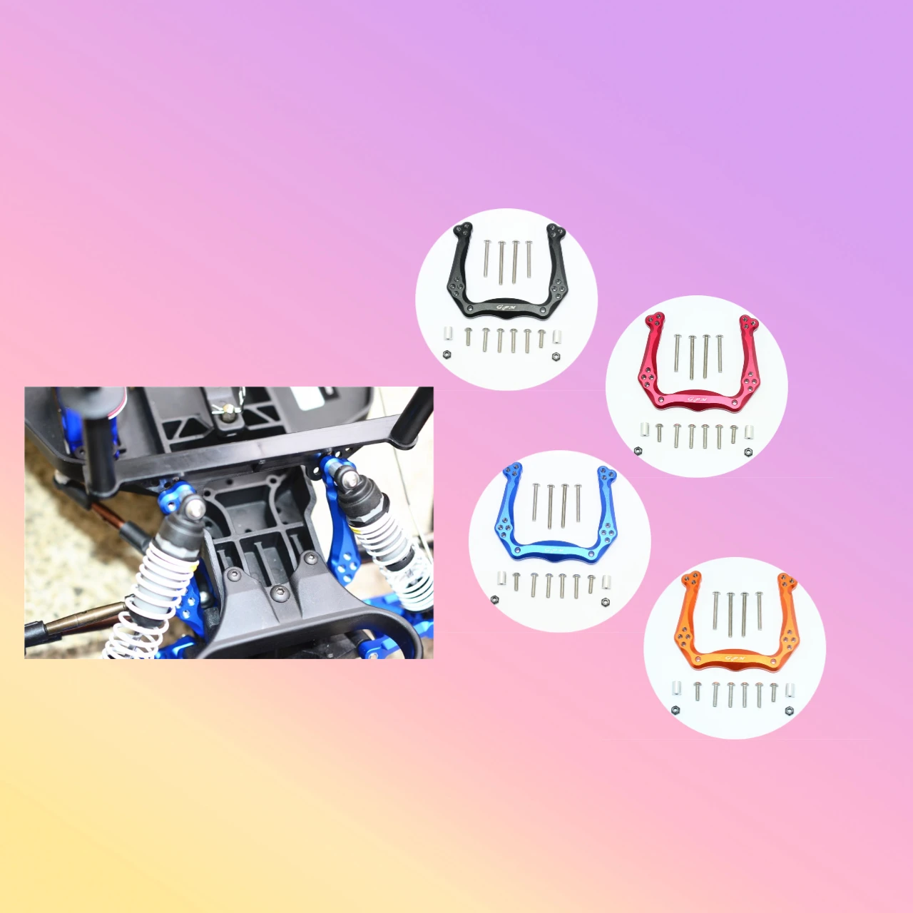 

Регулируемое переднее крепление демпфера из сплава GPM для TRAXXAS Slash Pro, Slash Mudboss, Slash Vxl 3639