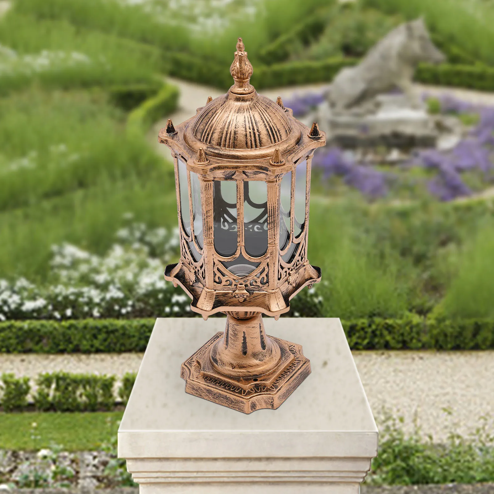 

Landscape Lighting Vintage Wall Light Outdoor Lantern Lamp Post Pillar Lamp Fixture Bronze