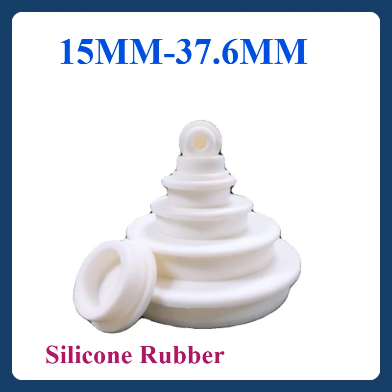 

15 mm to 37.6 mm High Stability Silicone Test Tube High Temperature Sealing Plug, Food Grade Silicone Rubber Plug