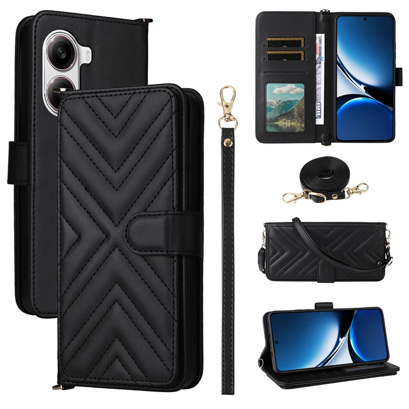 For Xiaomi Poco X7 Pro 5G Crossbody Magnetic Wallet with Card Holder Leather Phone Case for Mi Poco X7 Pro 5G Protective Cover