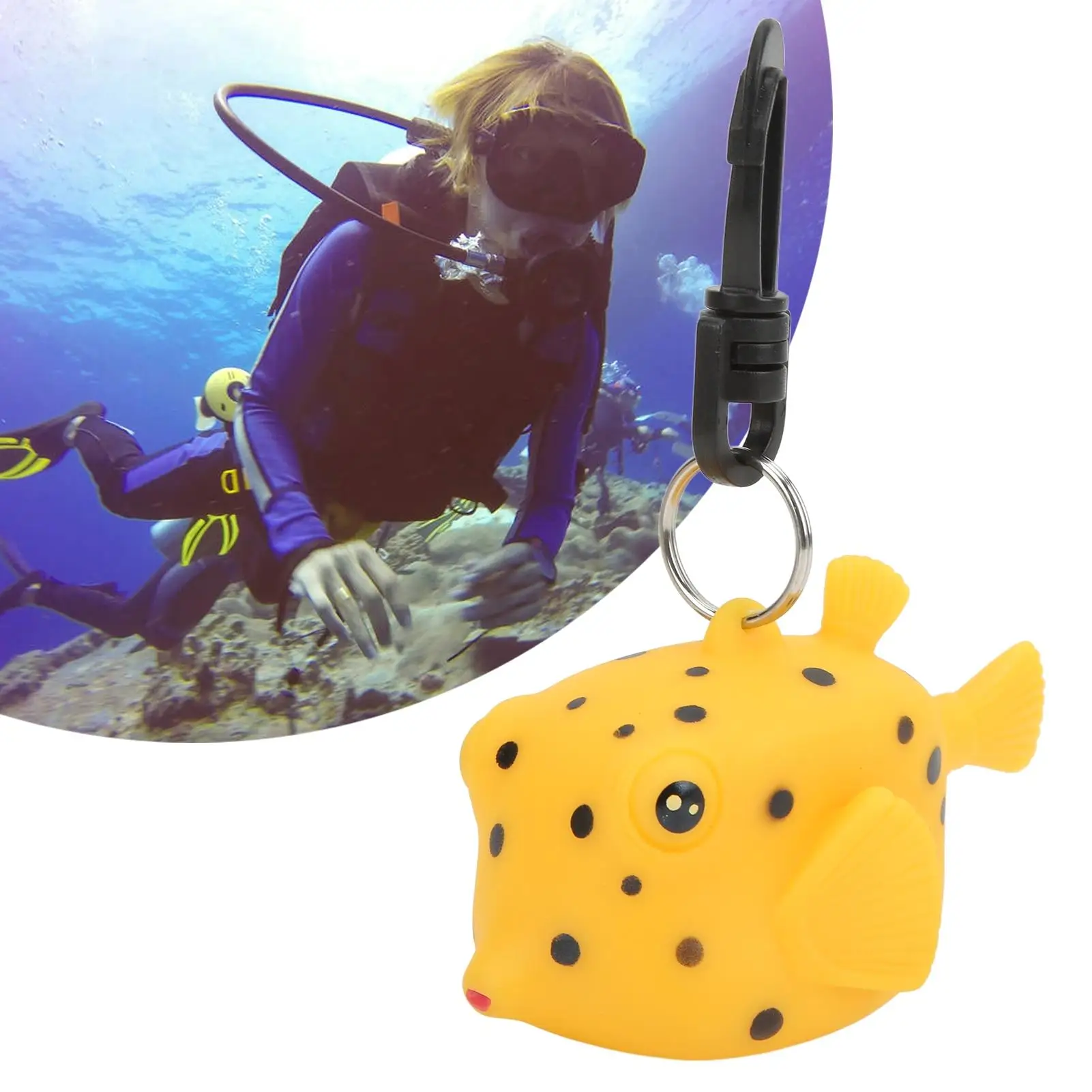 غطاء مقاوم للغبار على شكل سمكة كرتونية، حامل منظم للمرحلة الثانية، مشبك سمكة مرقطة صفراء