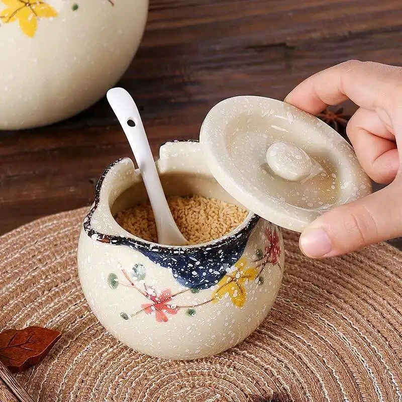 Chinese Ceramic Antique Seasoning Bottle Pot Salt Pot Lard Liquid Pepper Pot High Temperature Oil Tank Kitchen
