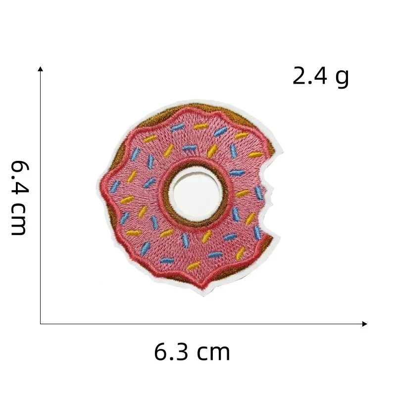 Delicious Doughnut Embroidery Patch for Clothing DIY Decorations Colorful Donut Fabric Appliques 3D Iron on Dessert Badge