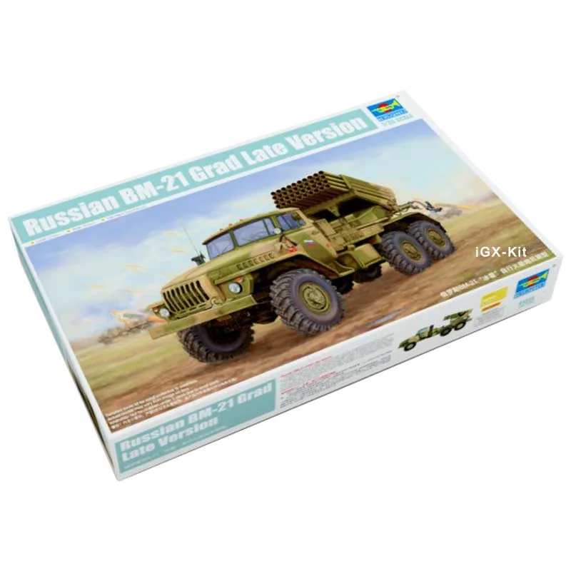 Trumpeter 01014 1/35  BM-21 Hail Multiple Rocket Launcher Late Military Children Gift Toy Plastic Assembly Building Model Kit