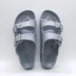 2023 Fashion Two Buckles Thick Soft Sole Platform Slippers Women Open Toe Flip Flops Outdoor Beach Slides Flat Sandals Shoes