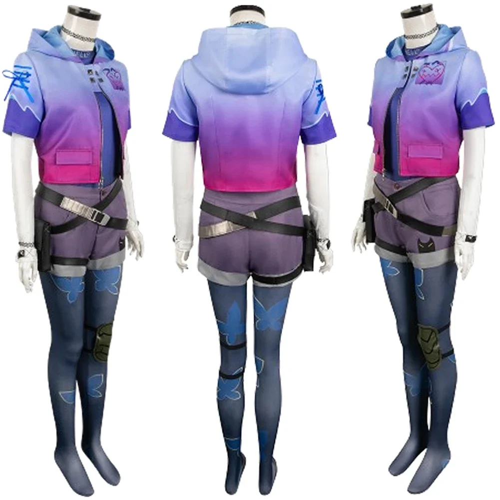 Butterfly Clove Cosplay Fantasy Suits Game Valorant Costume Disguise Adult Women Roleplay Fantasia Outfits Female Halloween