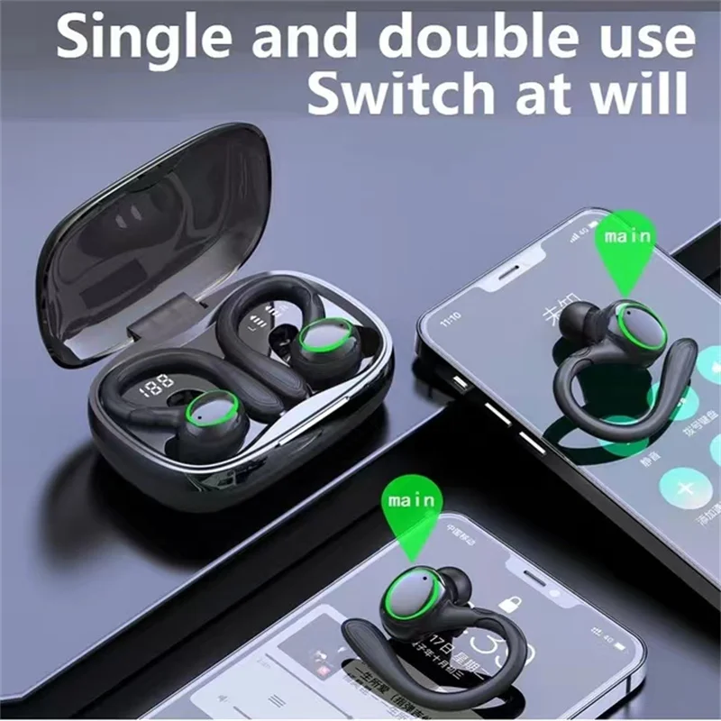 

Wireless Bluetooth 5.0 Headphones (with Charging Case) Wireless Headphones 9D Stereo Sports Waterproof Earbuds (with Microphone)