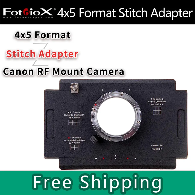 Fotodiox 4x5 Scheda adattatore di giunzione/punto di grande formato per supporto Graphic Graflex 45 su fotocamera Canon RF R1/R3/R5/R5II/R52/R6/R8