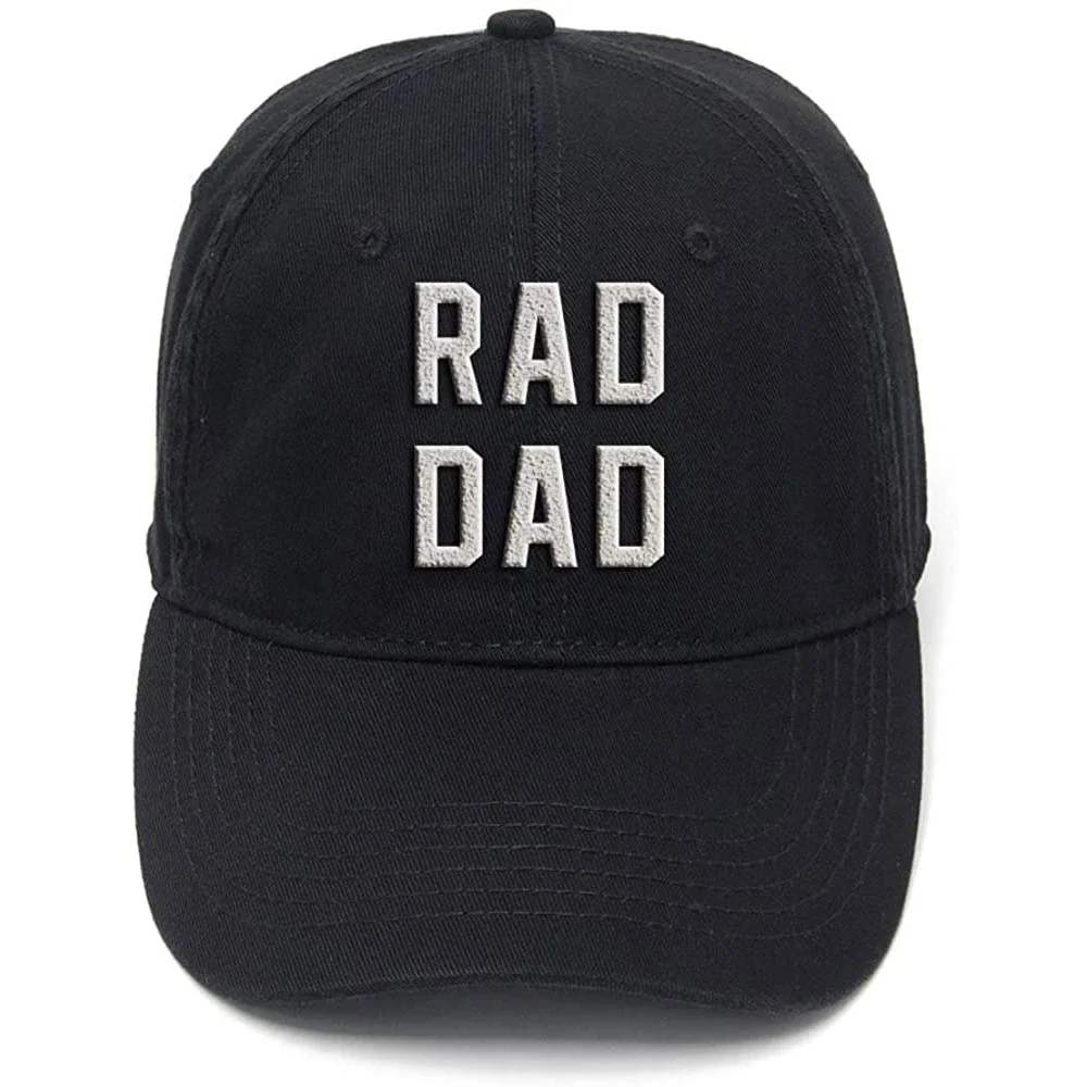 

Lyprerazy RAD DAD Funny Cool Dad Joke Washed Cotton Adjustable Men Women Unisex Hip Hop Cool Flock Printing Baseball Cap