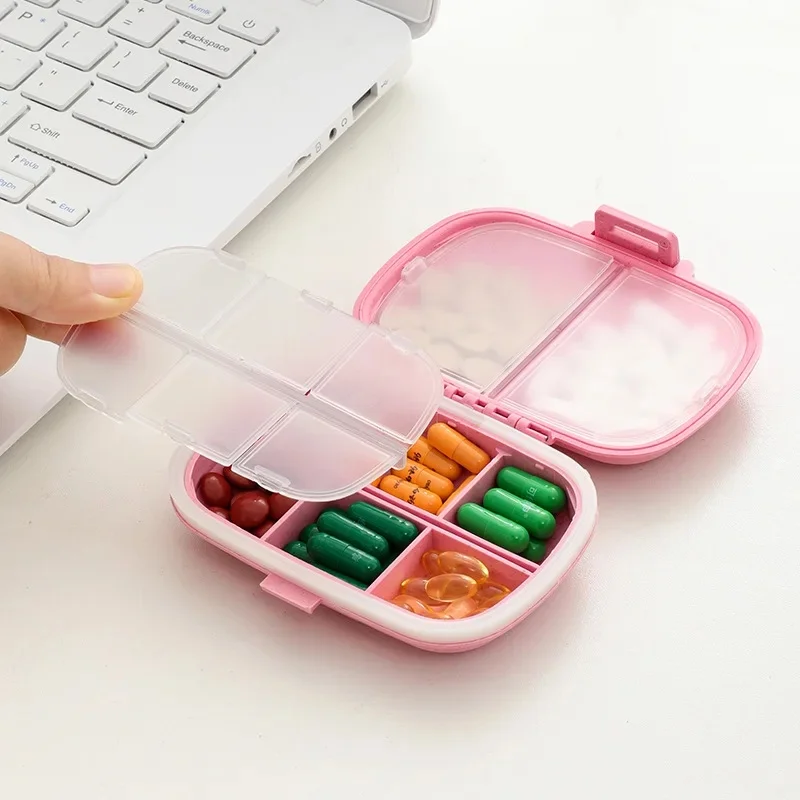 1/2pc Portable 8-slot Sealed Medicine Box - Moisture-proof for One Week - Medicine Storage and Organization Box