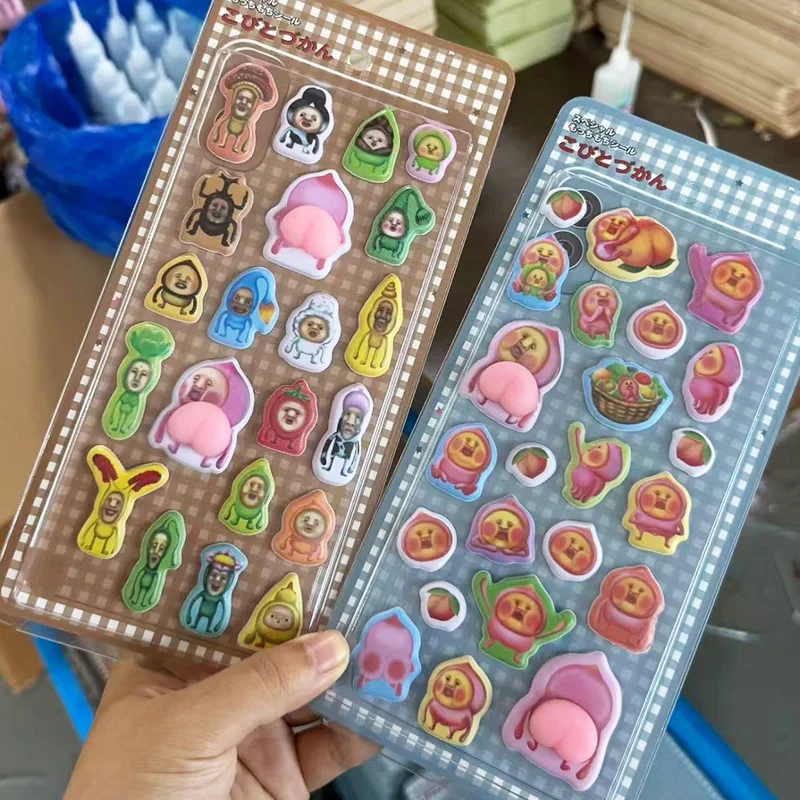 

Japanese Style Ugly Cute Kobito 3D Relief Sticker Creativity Cute Journal Decoration Sticker Diy Phone Case Suitcase Gift Toy