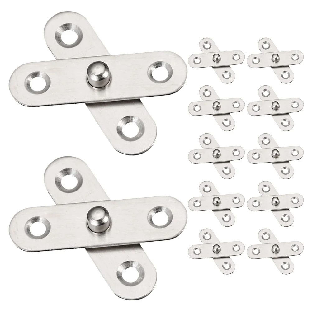 

12 Pcs Cabinet Door Hinge Durable Hinges 360 Degree Rotatable Rotating Stainless Steel Rotation Pivot Removable